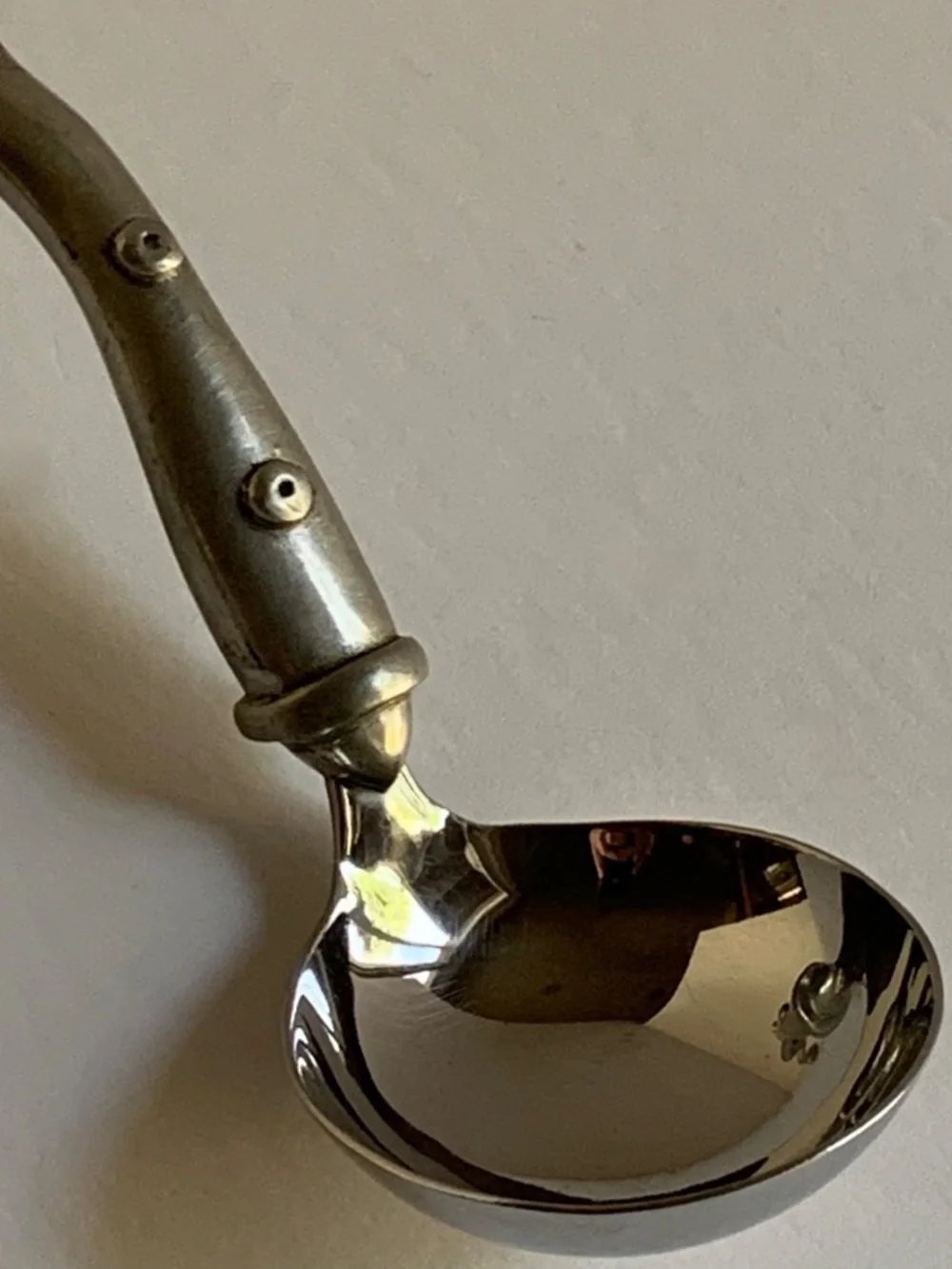CROYES Belgium Pewter & Stainless Sculptural Sauce Ladle Modern 8.25